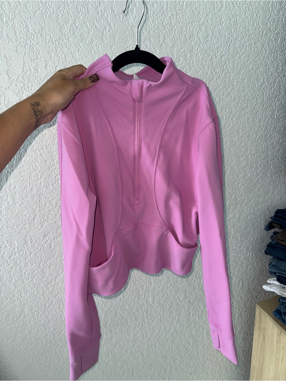 Light Pink Half-Zip WorkOut Top